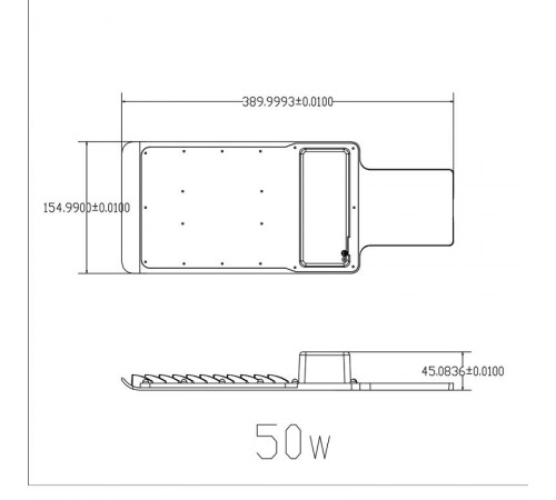 Светильник светодиодный консольный уличный ДКУ SPP-503-0-50K-050  50Вт 5000лм 5000К КСС "Ш-с" DOB-SMD 48мм (10/150)  Б0043667  ЭРА