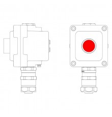Взрывонепроницаемый пост управления из алюминия LCSD-01-B-MB-P1R(11)x1-PBMB-ANP15BMB  LCSD21000025  DKC