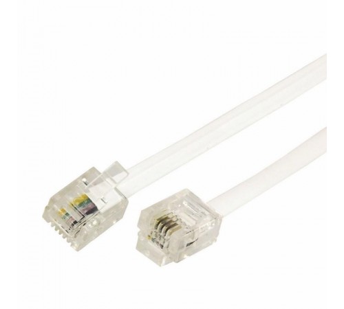 Телефонный шнур, удлинитель RJ-11(6P-4C), длина 10 метров, белый  18-3101  REXANT