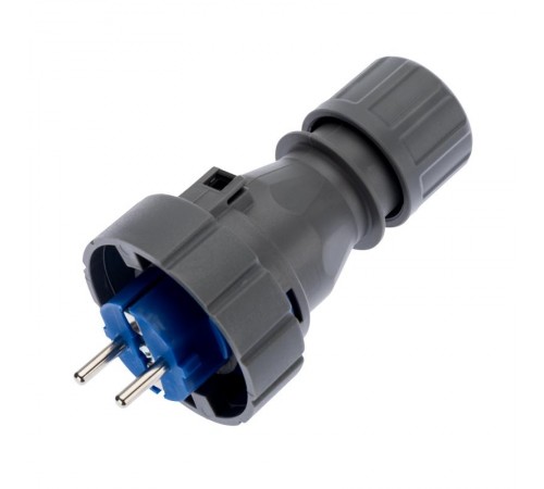 Вилка прямая влагозащищенная 2P+РE, 16 А, IP68  111-013  REXANT