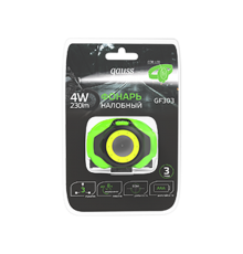 Фонарь налобный GFL303 4W 230lm 3xAAA LED 1/12/60  GF303  Gauss