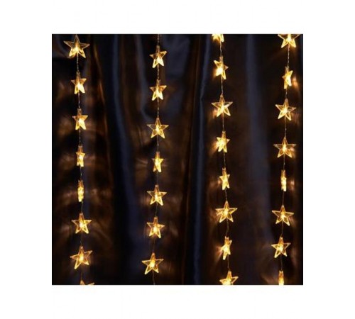 Гирлянда - занавес Звездочки 230V 100 LED 2*1м, 2700K с контроллером, IP20 , сетевой шнур 3м в комплекте, CL25  48607  FERON