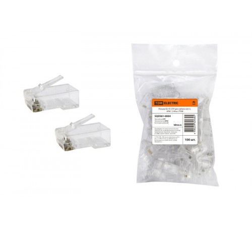 Разъем RJ-45 UTP для кабеля кат. 6, 8P8C (100шт)  SQ0561-0004  TDM
