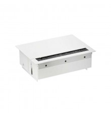 Simon S400 Врезной розеточный блок с крыш., ввод щетка, 2x2P+E, 2xUSB заряд. уст., 1 пустой модуль белый, S400  44422000-130  Simon