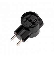 Тройник электрический РЕТРО 10А б/з черный (карболит)  11-1082  REXANT