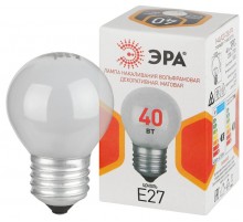 Лампа накаливания  P45 40Вт Е27 / E27 230В  шар матовый  Б0066392  ЭРА