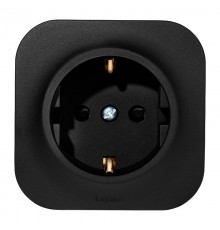Quteo Чёрный Розетка с заземлением со шторками 16Авинтовые зажимы   782476  Legrand