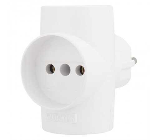 Тройник электрический 16 А без заземления белый  11-1077  REXANT