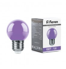 Лампа светодиодная LB-37 (1W) 230V E27 фиолетовый для белт лайта G45  38125  Feron