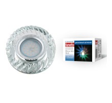 Светильник декор.встр Luciole DLS-L123 GU5.3 GLASSY/CLEAR/RGB GU5.3 доп.LED подсветка 3Вт, RGB. стекл/стекл. зерк./прозр  UL-00000374  Fametto