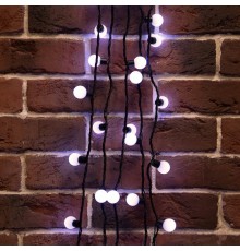 Гирлянда "Мультишарики" 23 мм, 10 м, черный ПВХ, 80 диодов, цвет белый  303-515  NEON-NIGHT