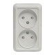Рим Розетка 2-местная 10А без заземления белая с защ. штор. EKF  ENR10-102-100  EKF