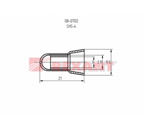 Концевая изолированная заглушка КИЗ-2,  3,0 мм (1,5-4,0 мм)  08-0702  REXANT