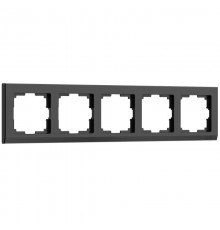 W0051808/ Электроустановочные изделия - Рамка на 5 постов (черный) a050926