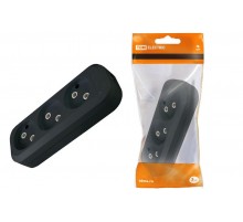 Колодка розеточная 3 гнезда 2П б/з 10А 250В черная  SQ1806-0110  TDM