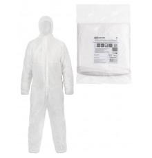Комбинезон защитный одноразовый "Каспер Р40", на молнии, 40 г/м2, белый, разм. 56-58/170-176,  SQ1016-0323  TDM