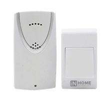 Звонок беспроводной ЗБ-1 32 мелодии 120м с кнопкой белый  4690612013299  IN HOME