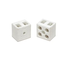 Клемма керамическая латунь 10 мм  2 пары контактов с крепежным отверстием (5 шт/уп)         PR08.7161  Промрукав