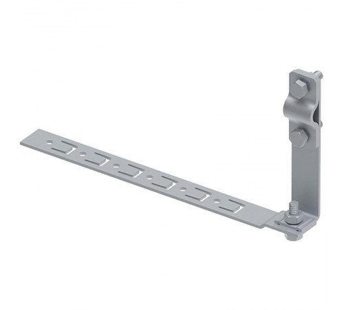 Держатель КЛИК круглого проводника на пластине под черепицу L-210, гор. цинк, 394050  МД-050-ГЦ   Ostec