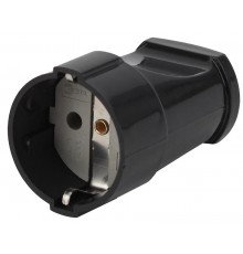 Rx2-B ЭРА Розетка кабельная с/з прямая 16A черная (24/384/4608)  Б0039683  ЭРА