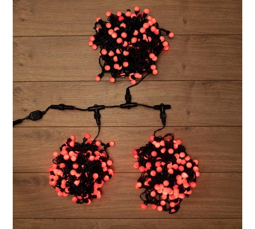 Гирлянда "LED ClipLight - ШАРИКИ" 24V, 3 нити по 20 м, цвет диодов Красный  323-612  NEON-NIGHT