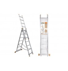 Лестница алюминиевая, ЛА3х7, 3х секционная х 7 ступеней, h=4480 мм, Народная  SQ1028-0203  TDM