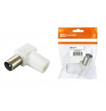 Штекер TV антенный угл. белый без пайки, инд. упаковка   SQ1809-0010  TDM