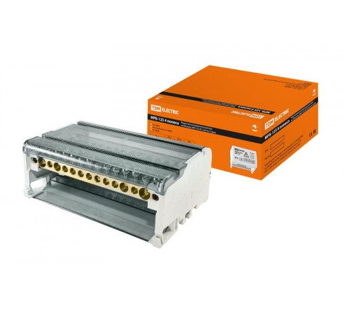 Блок модульный распределительный на DIN-рейку МРБ-125 4П 125А 4х15 групп  SQ0823-0015  TDM