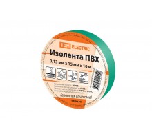 Изолента ПВХ 0,13*15мм Зеленая 10м   SQ0526-0024  TDM