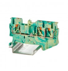 Клемма заземления, зажим push-in, 3 точки подключения, 4 кв.мм  VPR-4-TWIN-PE-YG  DKC
