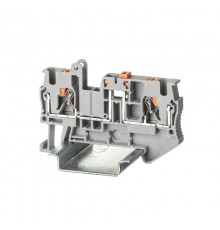 Клемма с размыкателем, зажим push-in, 2 точки подключения, 4 кв.мм, серая  VPR-4-MT  DKC