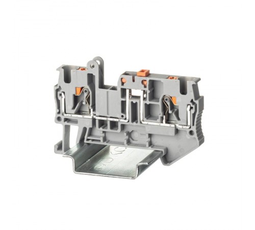 Клемма с размыкателем, зажим push-in, 2 точки подключения, 4 кв.мм, серая  VPR-4-MT  DKC