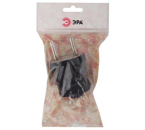 Vx1-B ЭРА Вилка б/з прямая 10A черная (24/480/5760)  Б0039672  ЭРА