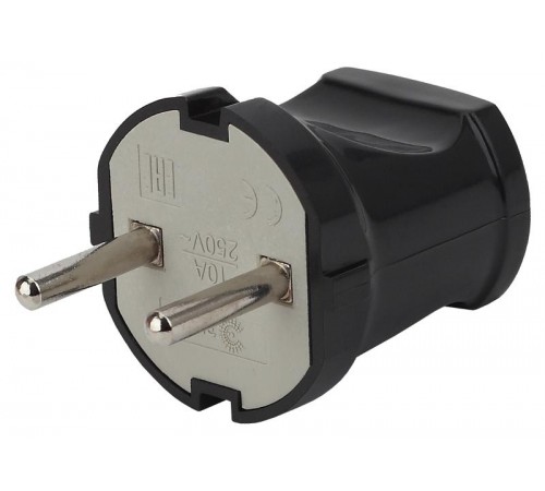 Vx1-B ЭРА Вилка б/з прямая 10A черная (24/480/5760)  Б0039672  ЭРА