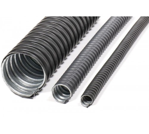Металлорукав в ПВХ изоляции МРПИ НГ LS 100 (5 м/уп.) черный  zeta44114  ГОФРОМАТИК