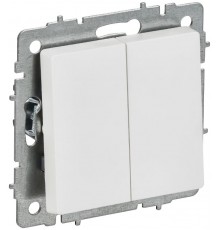 BRITE Выключатель 2-клавишный 10А ВС10-2-0-БрАБ арктический белый   BR-V20-0-10-K91  IEK