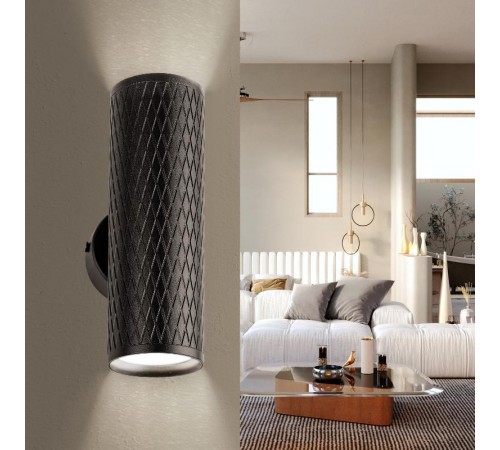 Декоративная подсветка WL46 BK MR16 GU10 12Вт черный IP20 для интерьера стен фасадов зданий  Б0058502  ЭРА