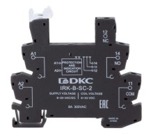 Колодка ультратонкая для реле серии RIS, вх. напр. 6-24V AC/DC, винт. клеммы  IRK-B-SC-2  DKC