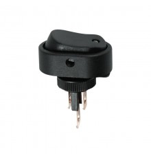 Выключатель клавишный 12V 20А (3с) ON-OFF черный ОВАЛ с желтой LED подсветкой  36-2672  REXANT