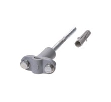 Держатель фасадный сборный для прута 6-10 мм длина 200 мм, дюбель, полимерный зажим   SQ2402-3123  TDM