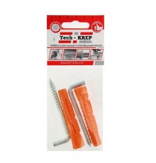 Шуруп-костыль 5х65 с универсальным дюбелем 8,0х51 (2шт) - пакет  114325  Tech-KREP