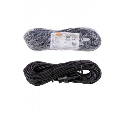 Удлинитель-шнур силовой народный ПВС 2200 Вт б/з, 40м, штепс. гнездо  SQ1307-0209  TDM