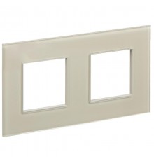 SKANDY Рамка 2-местная SK-F22B стекло беж.   SK-M22-G-K10  IEK