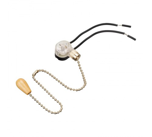 Выключатель для настенного светильника c проводом и деревянным наконечником "Gold"  32-0104  REXANT