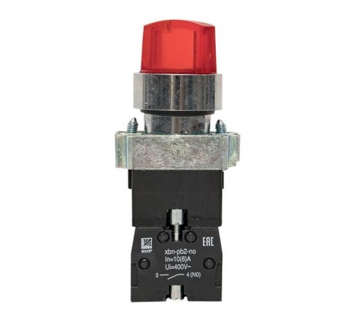 Переключатель BD21 2P c красной подстветкой 24В NO PROxima  xb2-bk21-r-24  EKF