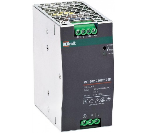 Импульсный источник питания 240Вт 24В 10А ИП-502  52055DEK  DEKraft