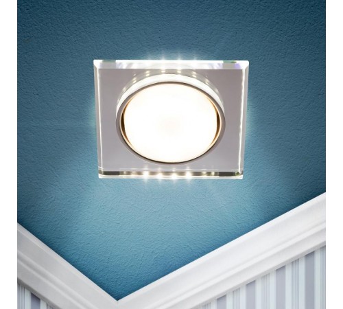 Cветильник встраиваемый со светодиодной подсветкой DK LD50 MR GX53 зеркальный  Б0057472  ЭРА