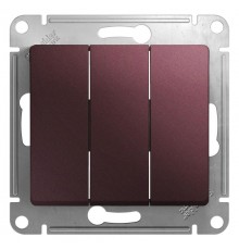 Glossa Баклажановый Выключатель 3-клавишный , сх.3, 10AX  GSL001131  SE
