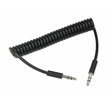 Аудиокабель AUX 3.5 мм шнур спираль 1 м черный  18-4010  REXANT