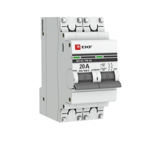 Выключатель нагрузки 2P 20А ВН-63 PROxima  SL63-2-20-pro  EKF